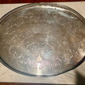 Elegant Silver Plated Serving Tray